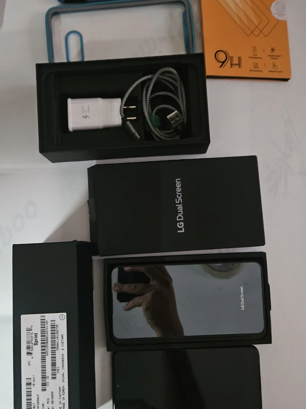 LG Blue & Teal Protective Phone Cases with Charging Cable and Accessories